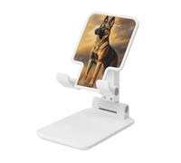 Woshuwo Belgian Malinois Foldable Cell Phone Stand Adjustable Angle Height Desktop Portable Cellphone Cradle Compatible With All Smartphone White-Style