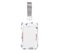 Woshuwo Big Monstera Leaf Sliding Id Badge Holder Hard Plastic Work Card Case Name Tag Protector for Nurses Office