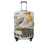 Woshuwo Bird On Wooden Seed Tray Elastic Travel Luggage Covers Dustproof Scratch-Resistant Suitcase Protector Fit 22-24 Inch
