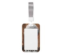 Woshuwo Bird On Wooden Seed Tray Sliding Id Badge Holder Hard Plastic Work Card Case Name Tag Protector for Nurses Office