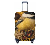 Woshuwo Bird Sunflower Vintage Elastic Travel Luggage Covers Dustproof Scratch-Resistant Suitcase Protector Fit 22-24 Inch