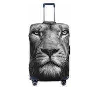 Woshuwo Black and White Lion Portrait Elastic Travel Luggage Covers Dustproof Scratch-Resistant Suitcase Protector Fit 22-24 Inch