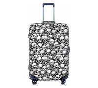 Woshuwo Black and White Skulls Bones Elastic Travel Luggage Covers Dustproof Scratch-Resistant Suitcase Protector Fit 22-24 Inch