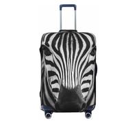 Woshuwo Black and White Zebra Portrait Elastic Travel Luggage Covers Dustproof Scratch-Resistant Suitcase Protector Fit 22-24 Inch