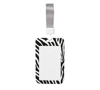 Woshuwo Black and White Zebra Stripes Pattern Sliding Id Badge Holder Hard Plastic Work Card Case Name Tag Protector for Nurses Office