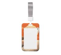 Woshuwo Black Cat Flying On A Broom Ghost Floating Sliding Id Badge Holder Hard Plastic Work Card Case Name Tag Protector for Nurses Office