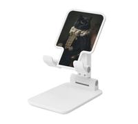 Woshuwo Black Cats Dressed In 19th Century Formal Attire Foldable Cell Phone Stand Adjustable Angle Height Desktop Portable Cellphone Cradle Compatible With All Smartphone White-Style