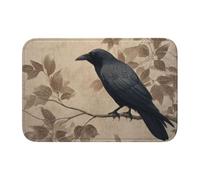 Woshuwo Black Crow Perched On The Branch Door Mats,Non-Slip Doormat For Outside Indoor Entry Farmhouse Home Rugs,40x60cm
