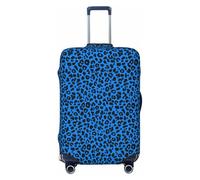 Woshuwo Blue and Black Leopard Print Elastic Travel Luggage Covers Dustproof Scratch-Resistant Suitcase Protector Fit 22-24 Inch