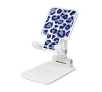 Woshuwo Blue And White Leopard Spots Foldable Cell Phone Stand Adjustable Angle Height Desktop Portable Cellphone Cradle Compatible With All Smartphone White-Style