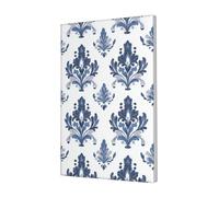 Woshuwo Blue White Floral Victorian Aesthetic Canvas Wall Art Poster Aesthetic Print Painting For Dorm Bedroom Living Room,30x45cm Framed