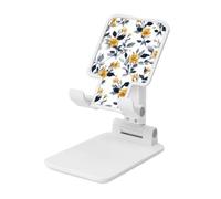 Woshuwo Botanical Pattern Daffodils Willow Leaves Foldable Cell Phone Stand Adjustable Angle Height Desktop Portable Cellphone Cradle Compatible With All Smartphone White-Style