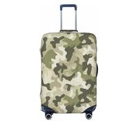 Woshuwo Camouflage Military Green Beige Elastic Travel Luggage Covers Dustproof Scratch-Resistant Suitcase Protector Fit 22-24 Inch