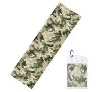 Woshuwo Camouflage Pattern Military Green Cooling Towels For Neck And Face 40" X 12" Cool Sweat Rags Soft Breathable Chill Ice Towel For Sport Yoga Golf Gym