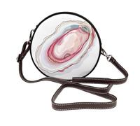 Woshuwo Cartoon Simple Open Oyster Pink Red Women Round Crossbody Bags Leather Sling Bag Purse