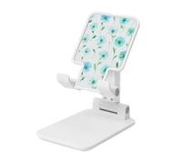 Woshuwo Cheerful Watercolor Daisies White And Pale Blue Foldable Cell Phone Stand Adjustable Angle Height Desktop Portable Cellphone Cradle Compatible With All Smartphone White-Style