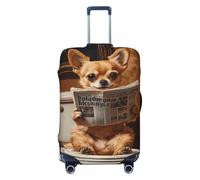 Woshuwo Chihuahua Reading On Toilet Seat Elastic Travel Luggage Covers Dustproof Scratch-Resistant Suitcase Protector Fit 22-24 Inch