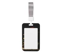 Woshuwo Christmas Books with Santa's Hat Sliding Id Badge Holder Hard Plastic Work Card Case Name Tag Protector for Nurses Office