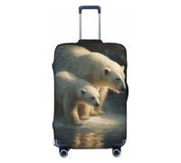 Woshuwo Christmas Polar Bears Elastic Travel Luggage Covers Dustproof Scratch-Resistant Suitcase Protector Fit 22-24 Inch
