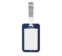 Woshuwo Christmas Star On Blue Minimalistic Sliding Id Badge Holder Hard Plastic Work Card Case Name Tag Protector for Nurses Office