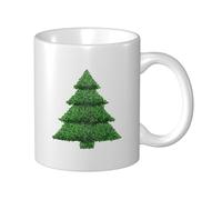 Woshuwo Christmas Tree Green Sequins Ceramic Cup, Elegant Coffee Mug Tee Drinkware Water Cup for Home Office 11oz