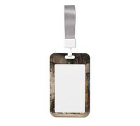 Woshuwo Christmas Tree in Old Room Sliding Id Badge Holder Hard Plastic Work Card Case Name Tag Protector for Nurses Office