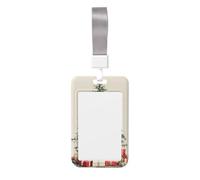 Woshuwo Christmas Tree with Gifts Sliding Id Badge Holder Hard Plastic Work Card Case Name Tag Protector for Nurses Office