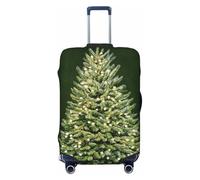 Woshuwo Christmas Tree with White Lights On Dark Green Elastic Travel Luggage Covers Dustproof Scratch-Resistant Suitcase Protector Fit 22-24 Inch