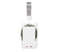 Woshuwo Christmas Wreath with Deep Red Velvet Bow Sliding Id Badge Holder Hard Plastic Work Card Case Name Tag Protector for Nurses Office