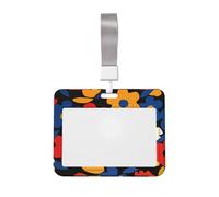 Woshuwo Colorful and Playful Flower Pattern Sliding Id Badge Holder Hard Plastic Work Card Case Name Tag Protector for Nurses Office