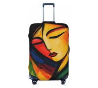 Woshuwo Colorful Attractive Woman Abstract Elastic Travel Luggage Covers Dustproof Scratch-Resistant Suitcase Protector Fit 22-24 Inch