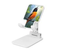 Woshuwo Colorful Bird Singing On A Branch Foldable Cell Phone Stand Adjustable Angle Height Desktop Portable Cellphone Cradle Compatible With All Smartphone White-Style
