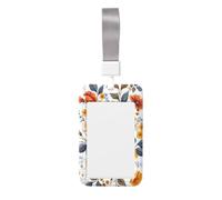 Woshuwo Colorful Daisy Carnation Larkspur Sliding Id Badge Holder Hard Plastic Work Card Case Name Tag Protector for Nurses Office