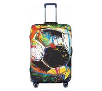Woshuwo Colorful Soccer Ball Elastic Travel Luggage Covers Dustproof Scratch-Resistant Suitcase Protector Fit 22-24 Inch
