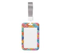 Woshuwo Colourful Sea Shell Pattern Sliding Id Badge Holder Hard Plastic Work Card Case Name Tag Protector for Nurses Office