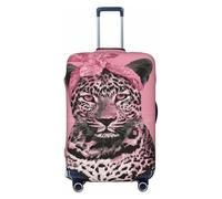Woshuwo Coquette Pink Leopard Elastic Travel Luggage Covers Dustproof Scratch-Resistant Suitcase Protector Fit 22-24 Inch