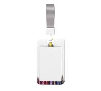 Woshuwo Crayons Christmas Tree Simple Line Art Sliding Id Badge Holder Hard Plastic Work Card Case Name Tag Protector for Nurses Office