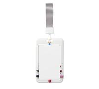 Woshuwo Crayons Christmas Tree Simple Sliding Id Badge Holder Hard Plastic Work Card Case Name Tag Protector for Nurses Office