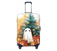 Woshuwo Cute Ghost and Christmas Tree Elastic Travel Luggage Covers Dustproof Scratch-Resistant Suitcase Protector Fit 22-24 Inch
