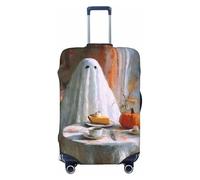 Woshuwo Cute Ghost at The Table Pumpkin Pie Elastic Travel Luggage Covers Dustproof Scratch-Resistant Suitcase Protector Fit 22-24 Inch