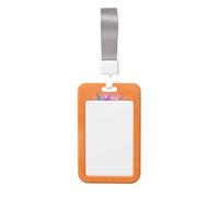 Woshuwo Cute Ghost Big Lavender Daisy Crown Sliding Id Badge Holder Hard Plastic Work Card Case Name Tag Protector for Nurses Office