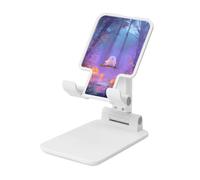 Woshuwo Cute Ghost Carved Halloween Pumpkin Forest Foldable Cell Phone Stand Adjustable Angle Height Desktop Portable Cellphone Cradle Compatible With All Smartphone White-Style