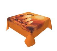 Woshuwo Cute Ghost Family On A Hike Table Cloth Washable Dinng Table Covers Decorative For Kitchen 60" X 60"