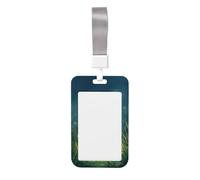Woshuwo Cute Ghost Floating in Grassy Fields Sliding Id Badge Holder Hard Plastic Work Card Case Name Tag Protector for Nurses Office