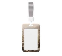 Woshuwo Cute Ghost in A Field of Wild Flowers Sliding Id Badge Holder Hard Plastic Work Card Case Name Tag Protector for Nurses Office