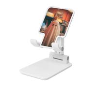 Woshuwo Cute Ghost In Arcade Machines Foldable Cell Phone Stand Adjustable Angle Height Desktop Portable Cellphone Cradle Compatible With All Smartphone White-Style