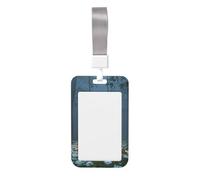 Woshuwo Cute Ghost On A Swing Forest Daisies Sliding Id Badge Holder Hard Plastic Work Card Case Name Tag Protector for Nurses Office