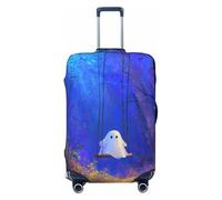 Woshuwo Cute Ghost On The Swing Elastic Travel Luggage Covers Dustproof Scratch-Resistant Suitcase Protector Fit 22-24 Inch