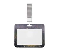 Woshuwo Cute Ghost Picking Up Flowers Sliding Id Badge Holder Hard Plastic Work Card Case Name Tag Protector for Nurses Office