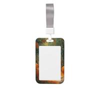 Woshuwo Cute Ghost Riding Bicycle in The Forest Sliding Id Badge Holder Hard Plastic Work Card Case Name Tag Protector for Nurses Office